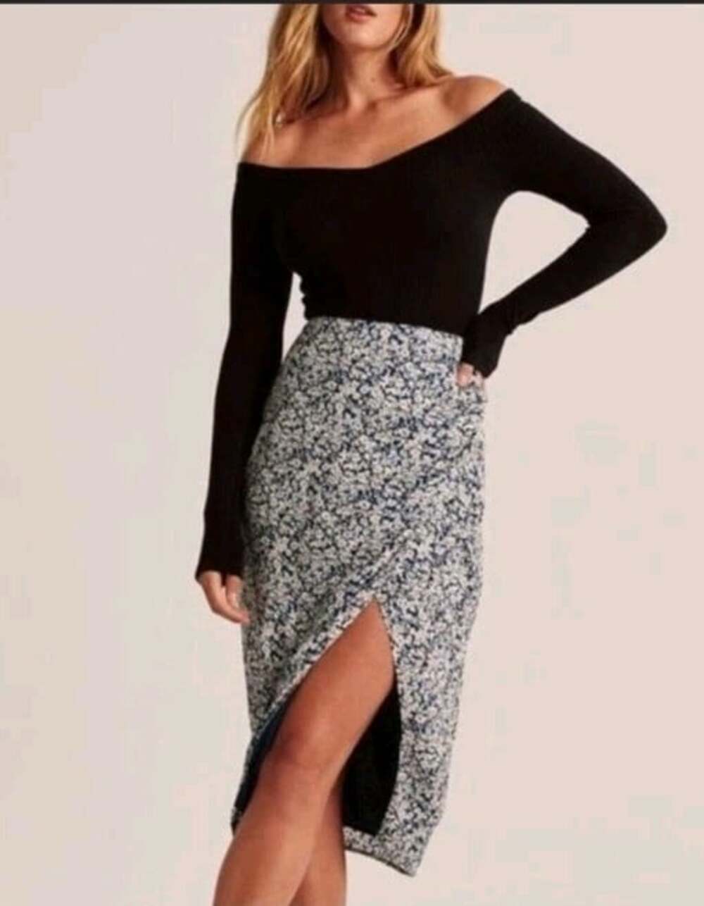 Abercrombie Fitch Floral Wrap Midi Skirt Women's Size Small
